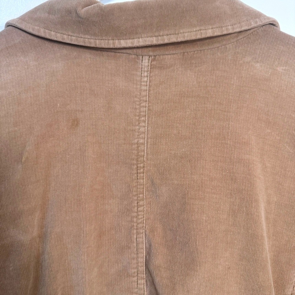 Womens Tan Corduroy Blazer Y2K Jacket Button Front Pocket S: 18 20 Boho Academia - Picture 5 of 7